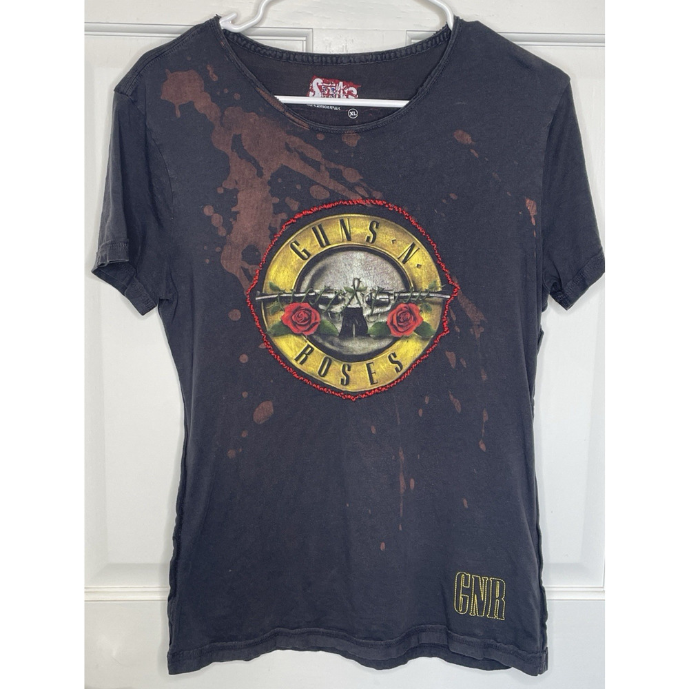 Guns N' Roses [SWAG] Women's Embroidered Graphic Band T-shirt Sz XL *RARE*
